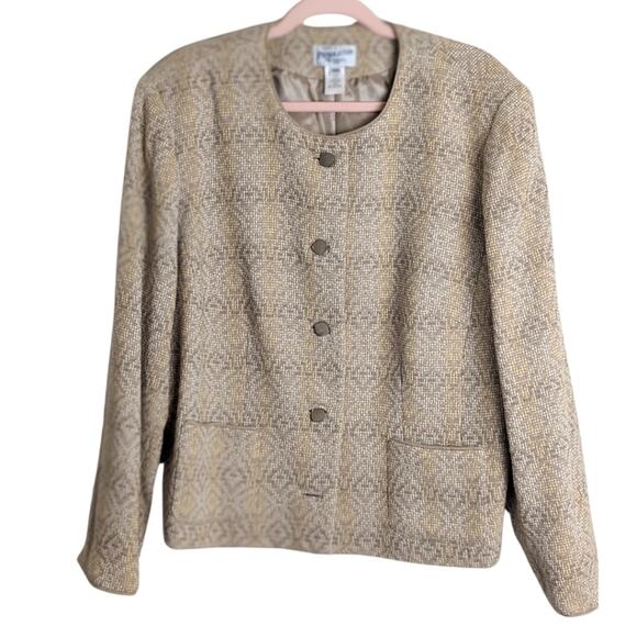 Vintage Virgin Wool Pendleton Dutton Down Jacket Geometric Lined Women's 20W - Picture 13 of 13